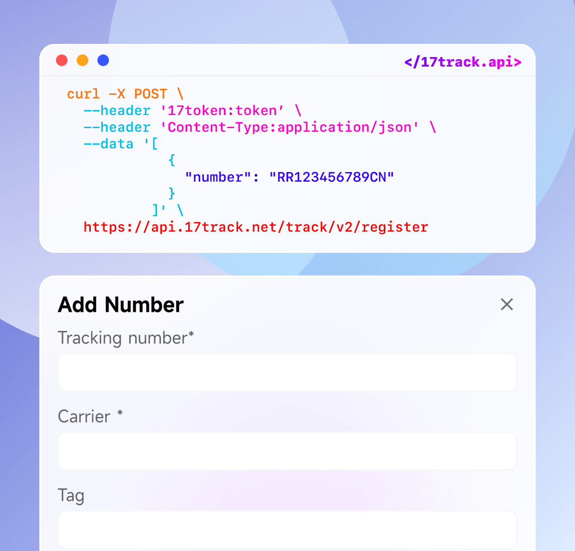 Step 2: Register tracking numbers via the API.