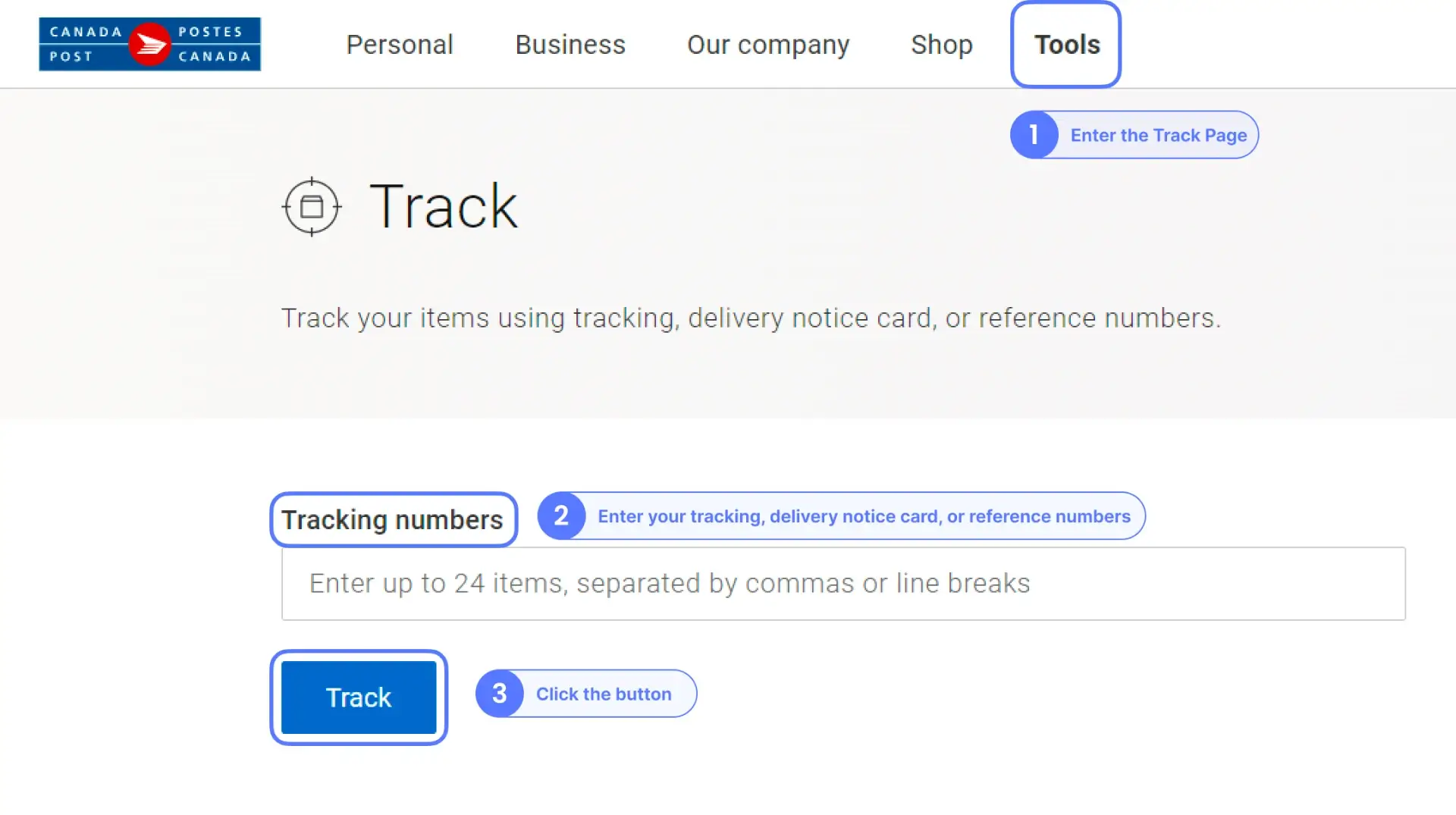 Canada Post Tracking. Learn how to find your tracking number on Canada Post. Enter your tracking number on the Canada Post official website, or track using delivery notice cards or reference numbers.