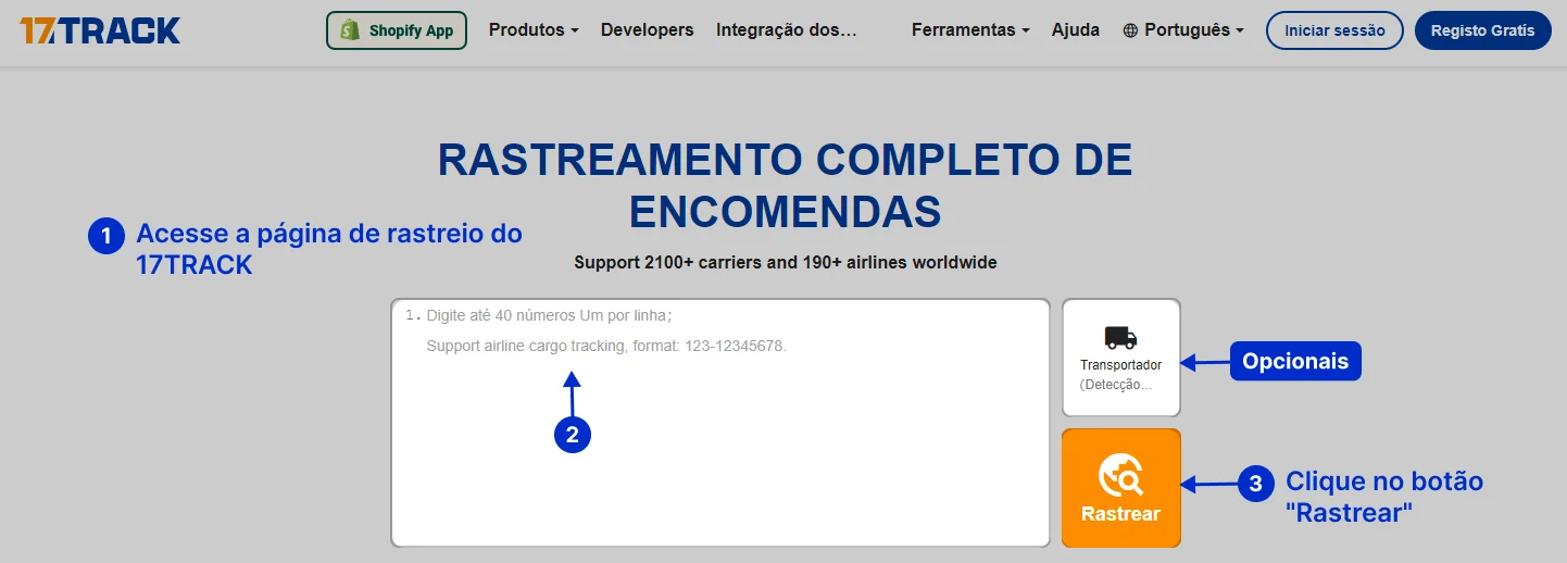 Rastreamento da empresa Cainiao. Aprenda como rastrear pacotes no 17TRACK. Insira o seu número de rastreamento Cainiao no site oficial do 17TRACK.